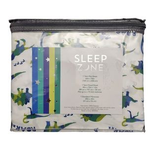 Dinosaurs Kids Child Twin Bed Size Sheet Set Camo Dinos T-Rex Triceratops